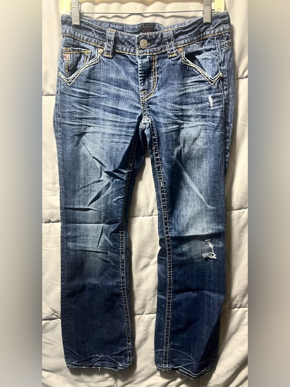 MEK Denim Jeans New Mazatlan Boot Cut Size 27 Distressed